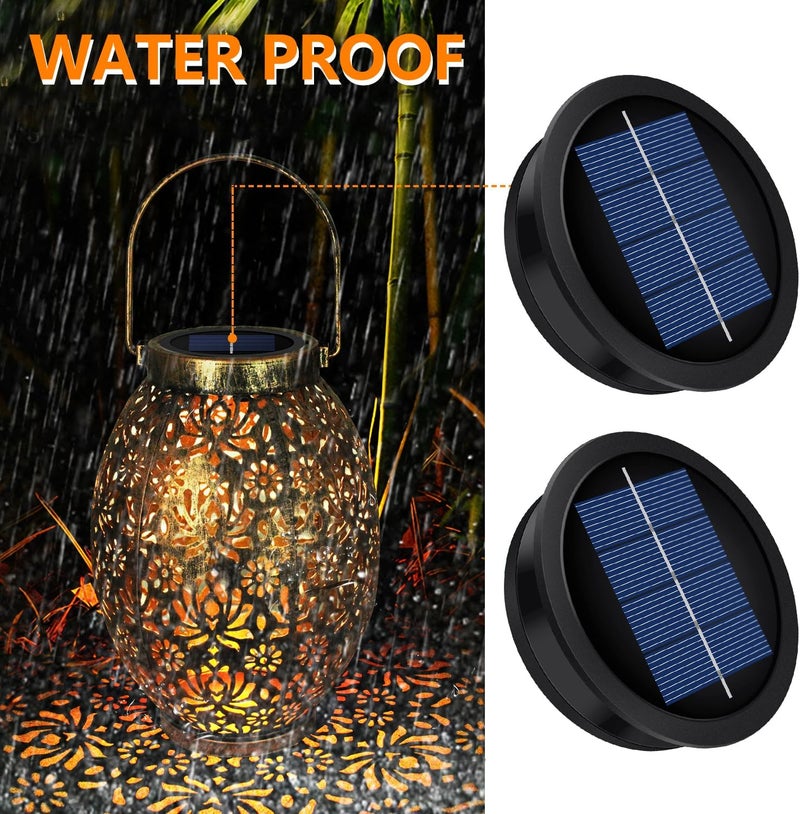 X-PREK 8 Pack Replacement Solar Light Parts(Top Size 3.2 inches, Bottom Size 2.9 inches),7 Lumens Warm White LED Waterproof Solar Light Replacement Top Kit for Outdoor DIY Hanging Lanterns - Image 4